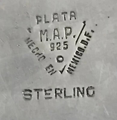 Caja Plata de Ley México Plata M.A.P. Gran pieza de artista hecha a mano 925 5,8 OZs. Foto 1 de 4