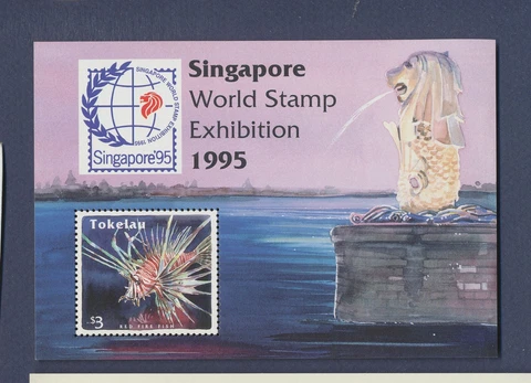 TOKELAU  - Scott 212 - VF MNH S/S - Fish, Singapore Stamp Exhibition - 1995 Cover