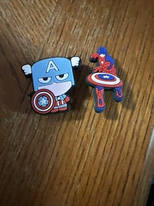 Set Of 2 Captain America Shoe Charms - Picture 1 of 7