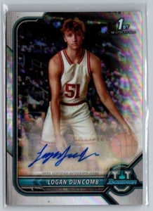 2021-22 Bowman University Logan Duncomb 1st Refractor Auto - Picture 1 of 2