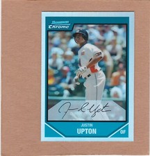 2007 Bowman Draft Chrome Draft Picks Prospects Refractor Justin Upton #BDPP110
