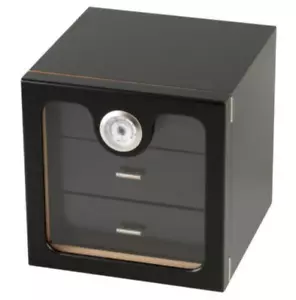 50 CIGAR HUMIDOR CABINET BLACK w/ 3 HUMDIFIER - HYGROMETER - 3 DRAWERS ** NEW ** - Picture 1 of 2