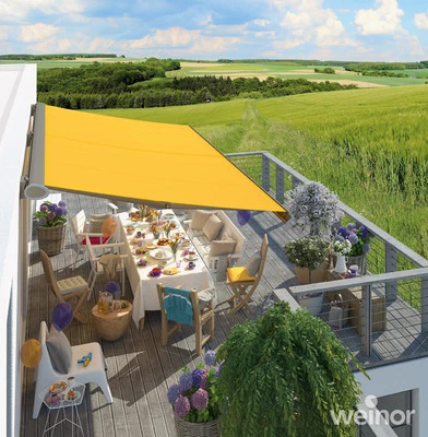 Weinor Kassetten-Markise Semina Life  400 x 350 cm mit Funkmotor & Wandkonsolen - Bild 1 von 4