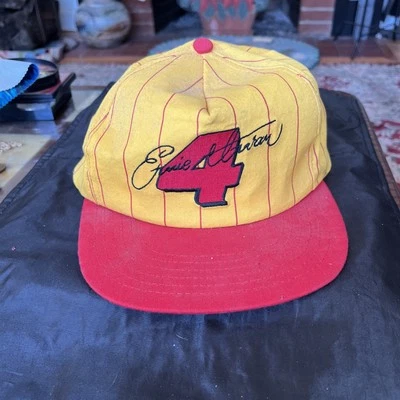 Vtg Ernie Irvan Script Logo NASCAR Snapback Hat Cap Kodak 4 Yellow Preowned - Image 1 of 4