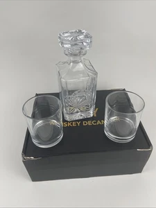 Whisky Dekanter Set für Schnaps, Scotch, Bourbon oder Wein - offene Box, 2 Gläser - Bild 1 von 11