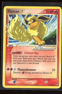 2007 Pokemon GOLD STAR EX Power Keepers SHINY Flareon Holo Foil 100/108 - Picture 1 of 2