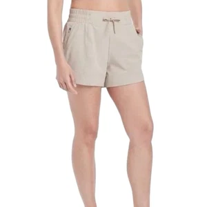 Pantaloncini corti da donna All In Motion a vita media tessuto traspirante kaki taglia M - Foto 1 di 6