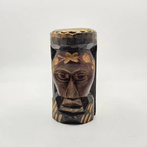 Vintage jamaikanische handgeschnitzte Holzstatue 3,5" Don't Worry Be Happy - Bild 1 von 6