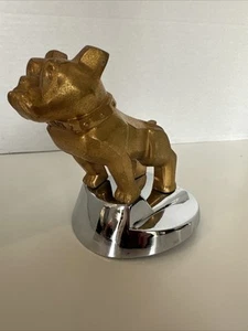 Ornamento cappuccio bulldog Mack Trucks Gold Factory con base cromata - Foto 1 di 12