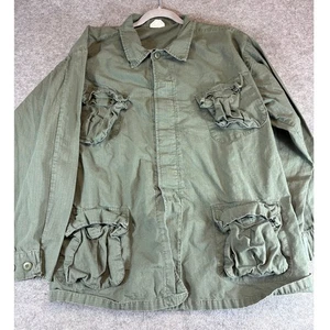 VINTAGE US Army OG107 Ripstop Field Jacket Mens XL Green Military Workwear 70s - Picture 1 of 6