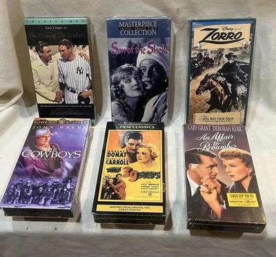 6 vhs CLASSICS THE COWBOYS - ZORRO - SON SHEIK - THIRTY-NINE STEPS NEW SEALED - Image 1 of 4