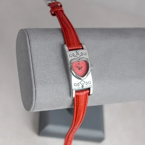 Brighton Santa Paula Ladies Dress Watch Vintage Red Leather Heart Dial Gift - Picture 1 of 9