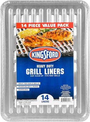 Extra Tough Aluminum Grilling Foil Liners, 14Ct | Foil Grill Liners for Grilling - Image 1 of 4