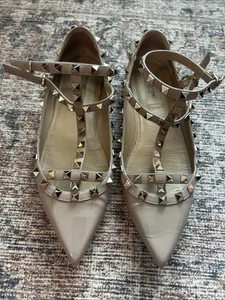 Women’s Valentino Rockstud Flat Nude Patent Size 8.5 - Picture 1 of 9