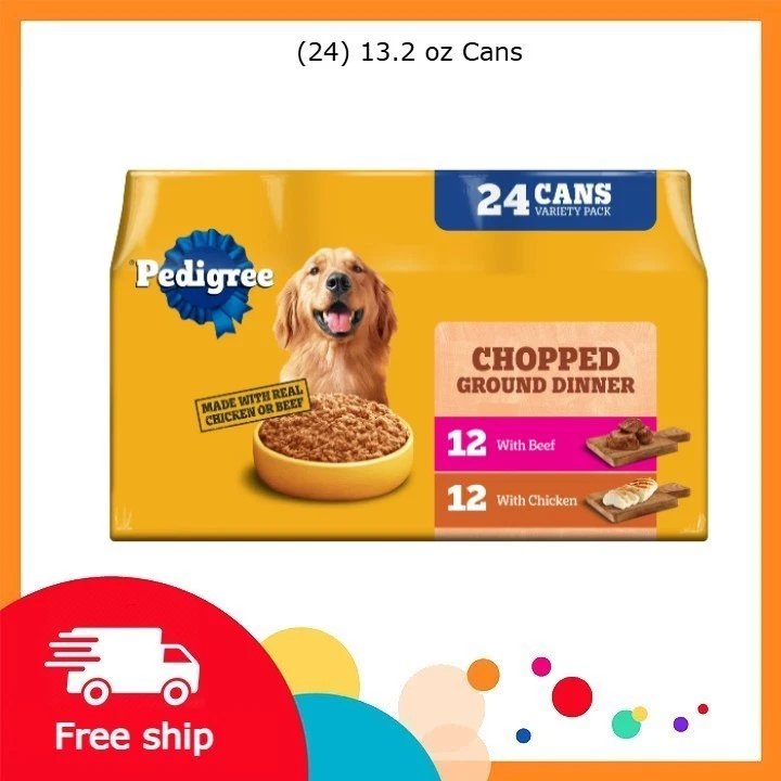 Pedigrí picado molido cena pollo y carne paquete variado comida húmeda para perros Foto 1 de 4