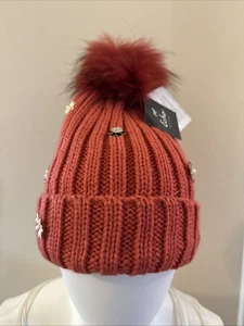 Berretto nuovo con etichette ECHO arancione impreziosito misto lana taglia unica H1 - Foto 1 di 4