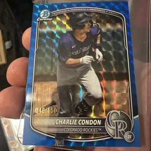 2025 Bowman Chrome Charlie Condon BLUE Refractor  #46/150 Colorado Rockies - Picture 1 of 2