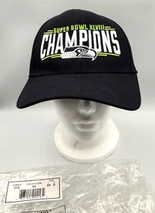New Era Seattle Seahawks Hat 9FORTY Super Bowl XLVIII Baseball Cap Strapback NWT - Picture 1 of 9