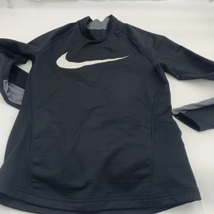 Nike Boys Youth Medium Dri Fit Compression Shirt Long Sleeve Mock Neck Black M - Picture 1 of 5