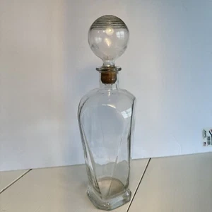 Large Vintage Glass Liquor Bottle - Picture 1 of 5