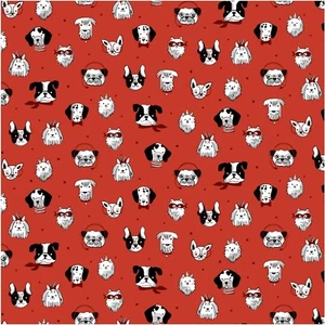 Posh Pups Michael Miller Baumwollstoff Verkleiden Hunde Meterware - Bild 1 von 2