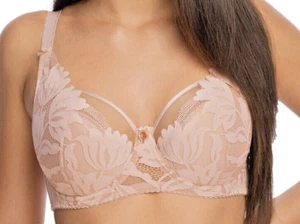 GAIA Keto Klassisch Elegant Schalen Träger Bügel-BH Gr.75D UK 34D Rosa Tüll - Bild 1 von 3