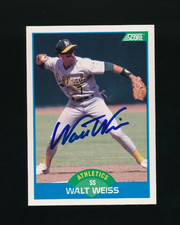 1989 Score #165 Walt Weiss Oakland Athletics A's Signed Autograph (CK91) swsw6