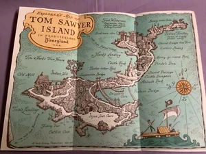VINTAGE 1957 DISNEYLAND TOM SAWYER ISLAND MAP - Picture 1 of 13