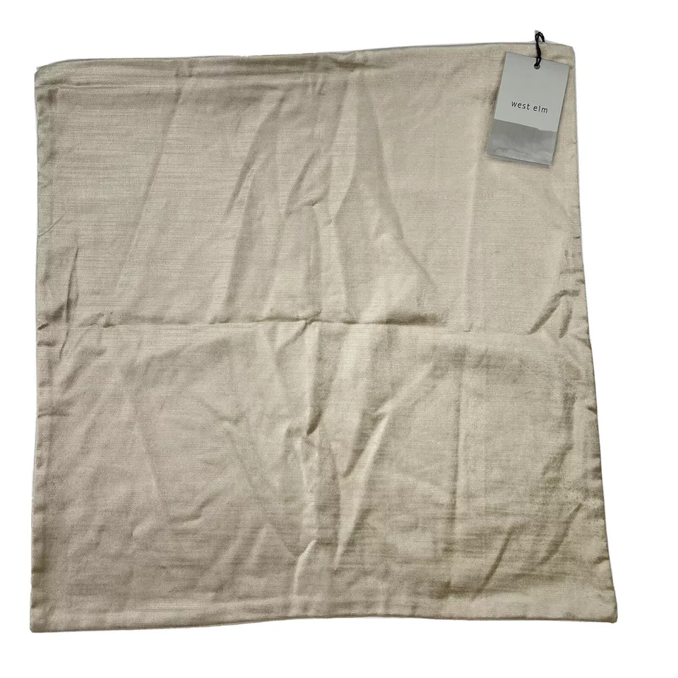 West Elm Luster Velvet Natural Sand Stone Light Beige Pillow Cover NWT 20x20 - Image 1 of 4