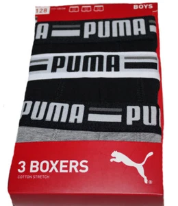 3 x BIANCHERIA INTIMA GIOVANE BOXER BOXER GRIGIO NERO PUMA taglia 128 NUOVO - Foto 1 di 3