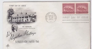 TurtlesTradingPost - Mount Vernon- 1-1/2 Cent #1032 1956 FDC Artcraft Cachet - Picture 1 of 1