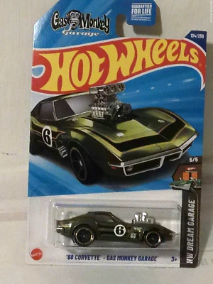Hot Wheels 2025 '68 Corvette Gas Monkey Garage HW Dream Garage escala 1:64 Foto 1 de 3