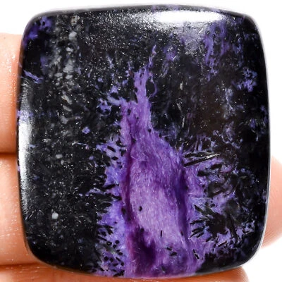 Piedra preciosa cabujón con forma de cojín Charoite 100 % natural 70,5 quilates 34X31X6 mm EE-38003 Foto 1 de 2