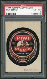 1974 Topps Wacky Packages Sticker PIWI Blecch 6th Series PSA 6 - Picture 1 of 2