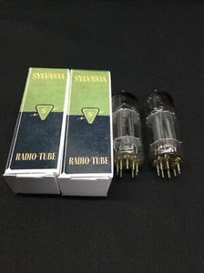 PAR EMPAREJADO SYLVANIA 12BH7A Square Getter Vintage TUBOS DE VACÍO Prueba Nuevo de Lote Antiguo 5.8449 - Imagen 1 de 3