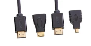 4K UHD 3D HDR HDMI Kabel 1,5m + 2 Adapter Mini & Micro HDMI Ethernet TV - Bild 1 von 4