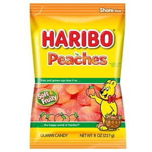 Gummy Candy, Peaches Gummies, Large Peg Bag, 8 oz - Picture 1 of 6