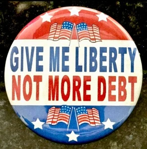 Vintage patriotischer "GIVE ME LIBERTY NOT MORE DULDEN" Patriot 2+ Zoll Pin-Back Button - Bild 1 von 3