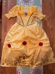 Disney Store Belle Beauty and the Beast Costuem Dress Yellow Ballgown Girl 5 6 - Picture 1 of 6