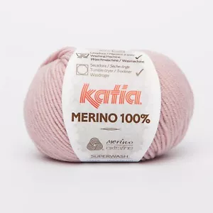 8,60€/100g Katia MERINO extrafine 100% 50g / 102m Farbe 62 rosa Maschinenwäsche - Bild 1 von 1