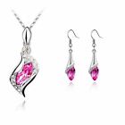 Beautiful Pink Stone Necklace Earrings Ear Ring Jewellery Set Quick Uk Delivery