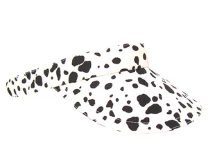 "Dalma Days" - Black & White Dalmatian Dog Spot Print SUN Visor Ladies Women Men - Picture 1 of 6