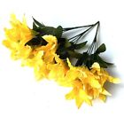 Set of 3 Artificial Faux Daylily Flower Bushes Plants - Yellow
