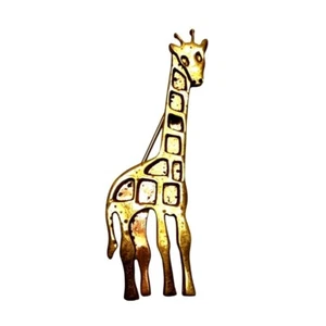 Spilla giraffa vintage Anne Harvey Messico ottone fatto a mano animale spilla gioielli - Foto 1 di 5