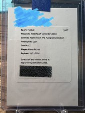 KENNY PICKETT 1/1 2022 Contenders Optic Rookie Ticket RPS Auto Printing Plate 