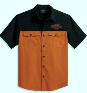 M nwt Harley-Davidson Men's Colorblock Woven Shirt 96153-23VM - Picture 1 of 8