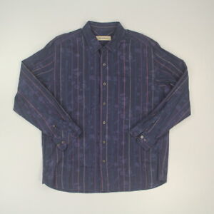 Tommy Bahama Men's Button-up Shirt Size XL Blue Striped Cotton 