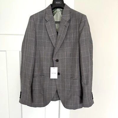 Paul Smith Fratelli Tallia Di Delfino Mohair Gray Check Sport Coat 38 NEW Blazer - Image 1 of 4