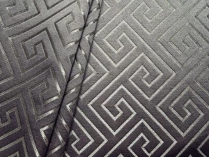 Drapery Upholstery Fabric - Glamorous Woven Greek Key Design - Taupe / Wheat - Picture 1 of 1