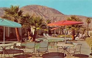Carousel Resort Motel Poolside Zina & Bernard Palm Desert, CA Vtg Postcard - Picture 1 of 2